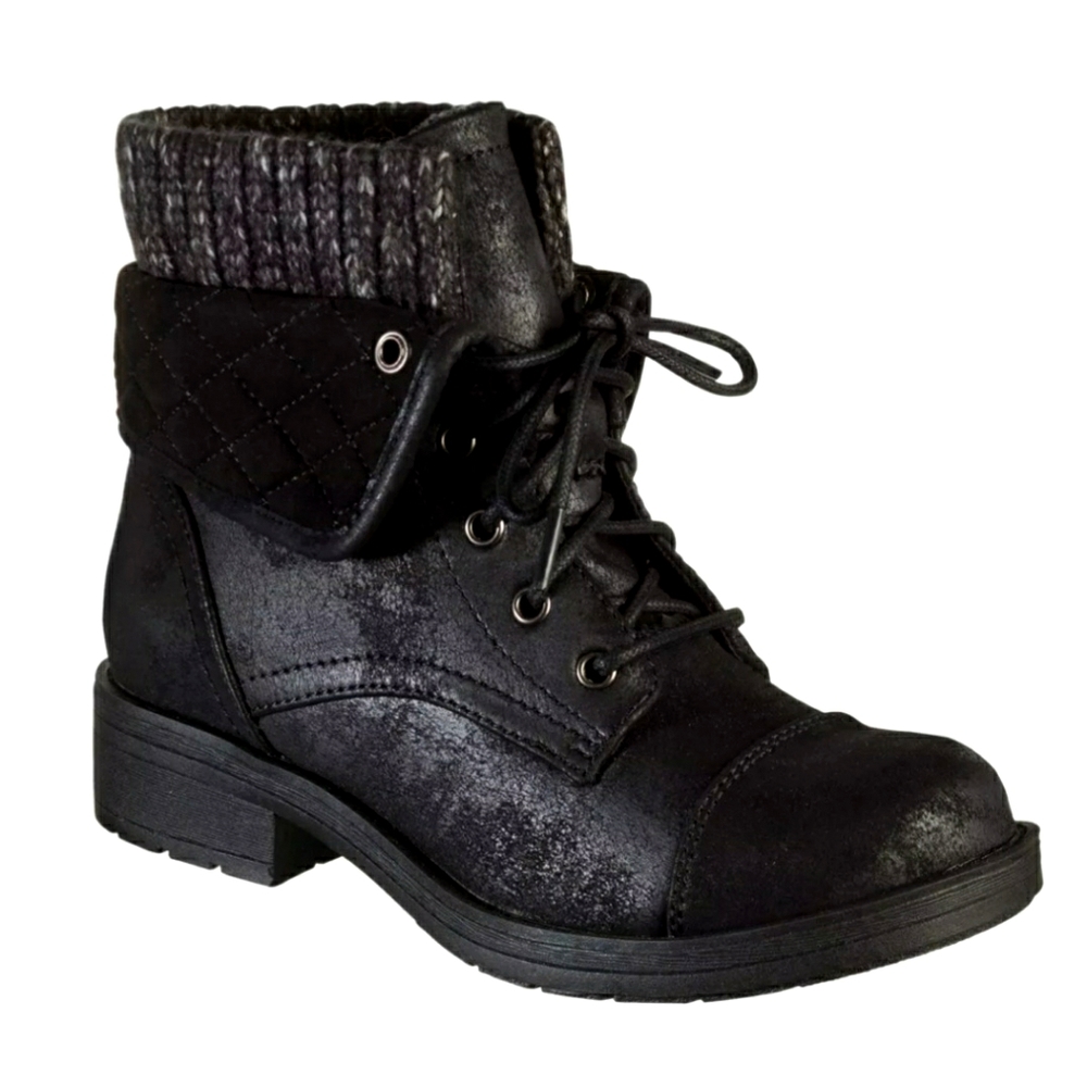 Natural Reflection Black Combat Booties